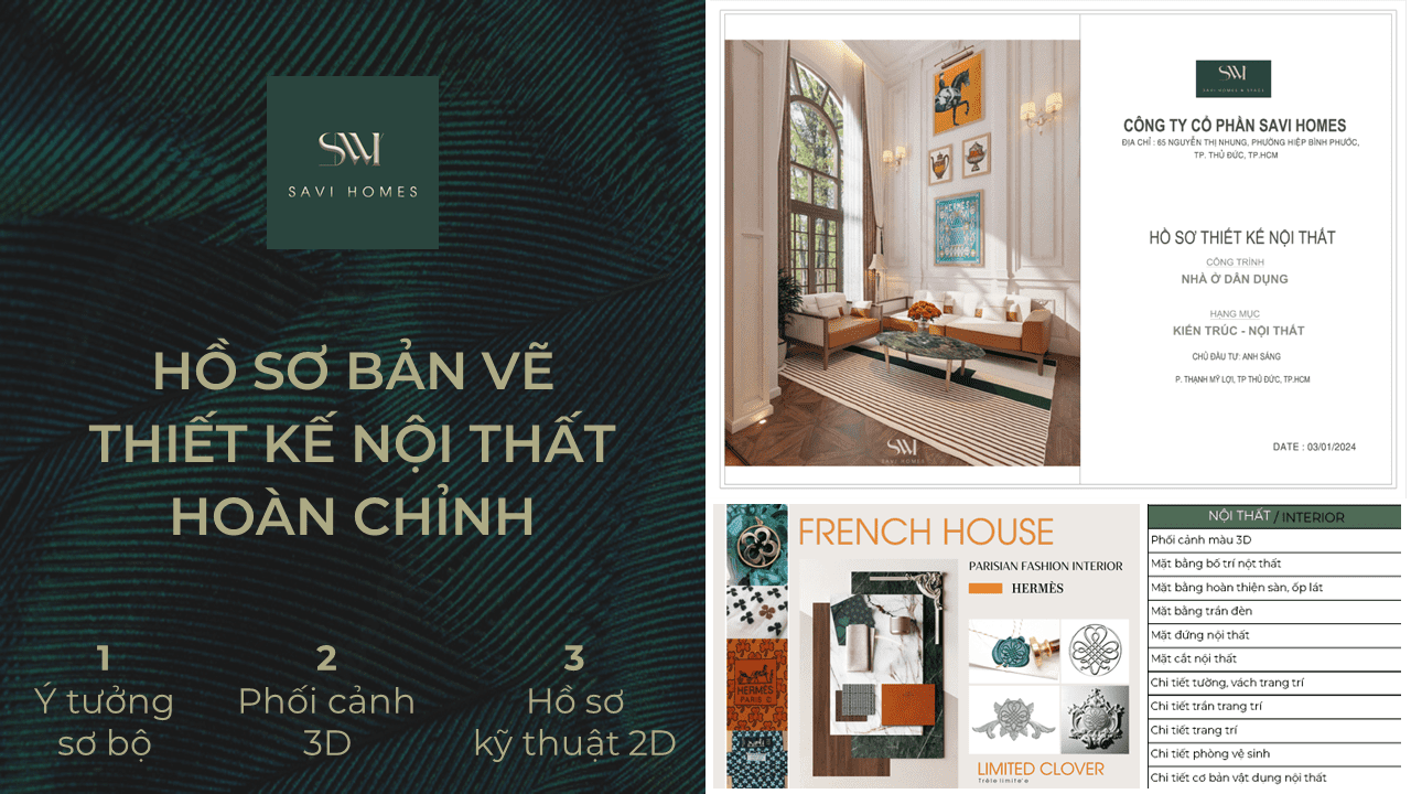 Hồ sơ thiết kế nội thất hoàn chỉnh