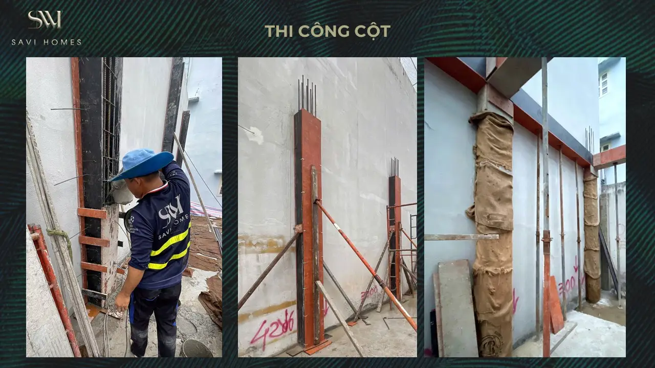 QUY TRÌNH THIẾT KẾ KIẾN TRÚC & THI CÔNG XÂY DỰNG 23 Công tác thi công cột