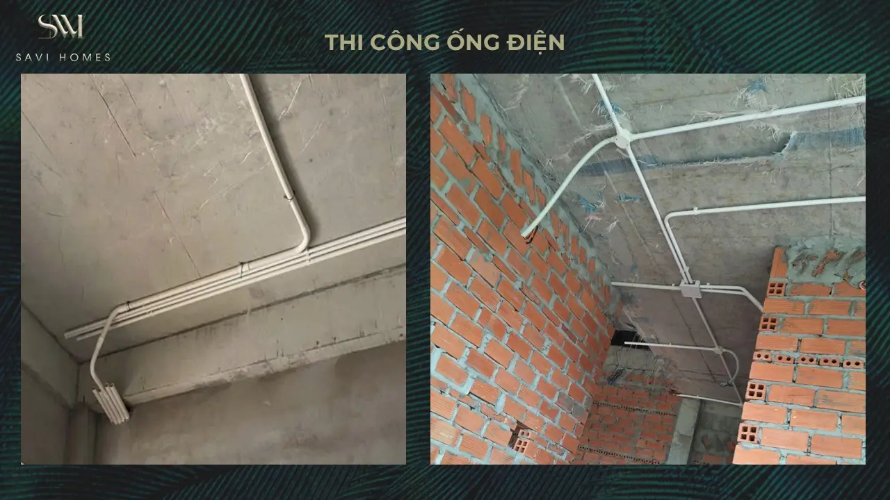 QUY TRÌNH THIẾT KẾ KIẾN TRÚC & THI CÔNG XÂY DỰNG 35 Thi công ống điện