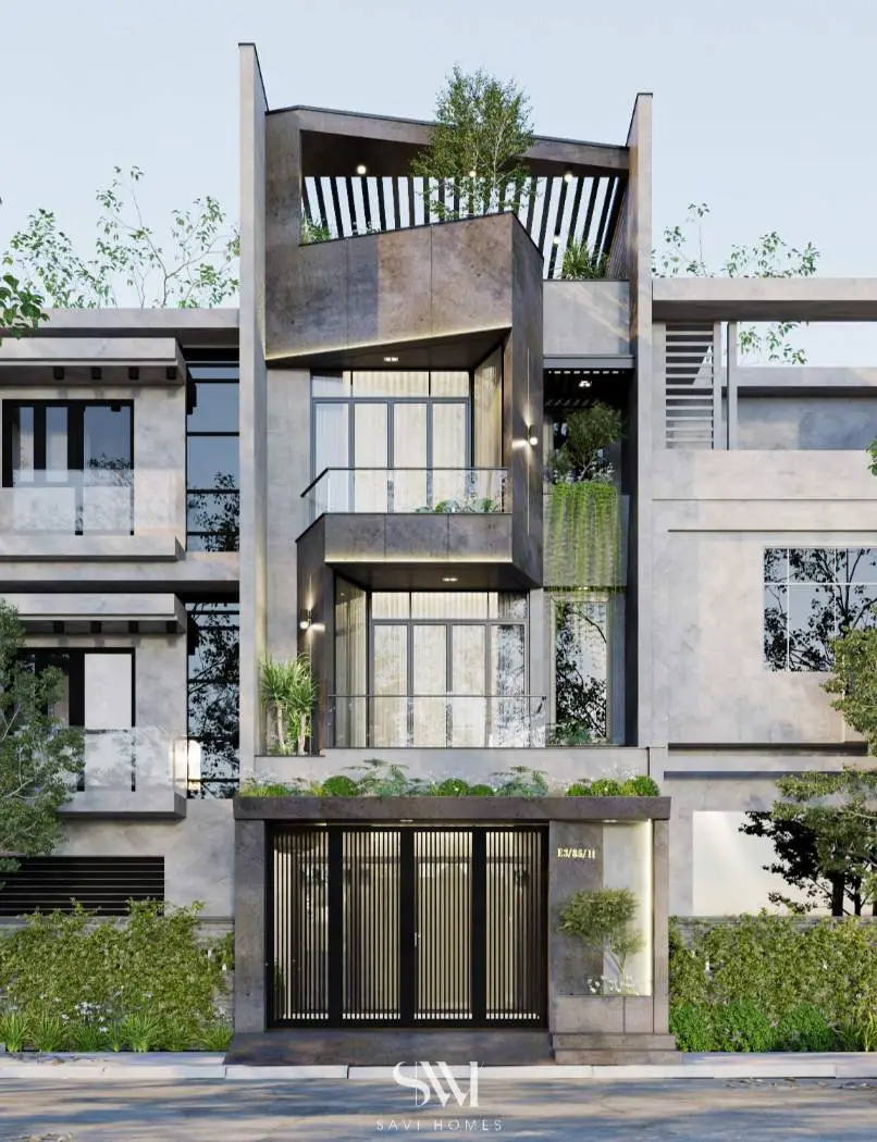 GEM HOUSE – QUẬN 8, TPHCM 1 Mặt đứng chính với vẻ đẹp hiện đại, đơn giản nhưng mạnh mẽ cá tính