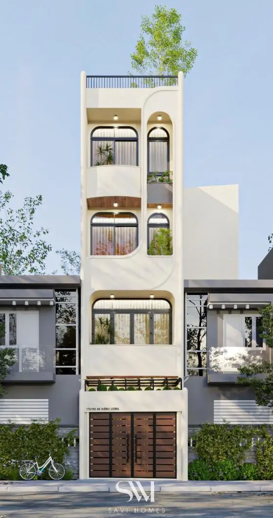 LỤA HOUSE – QUẬN 8, TPHCM 1 Mặt đứng chính với nét mềm mại thanh thoát